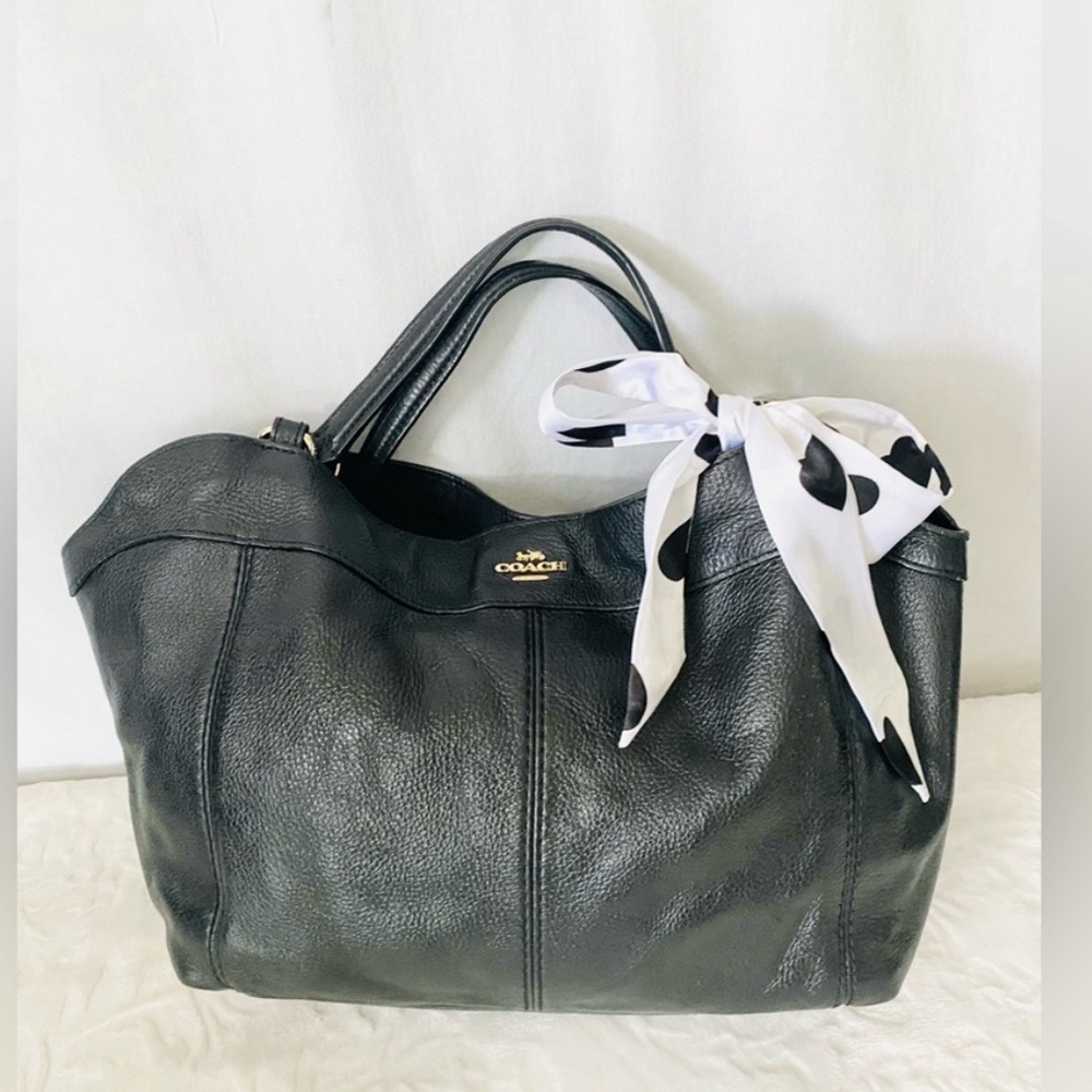 Coach Lexy Pebble Leather Handbag - w/Twilly & Gold Crossbody Chain!